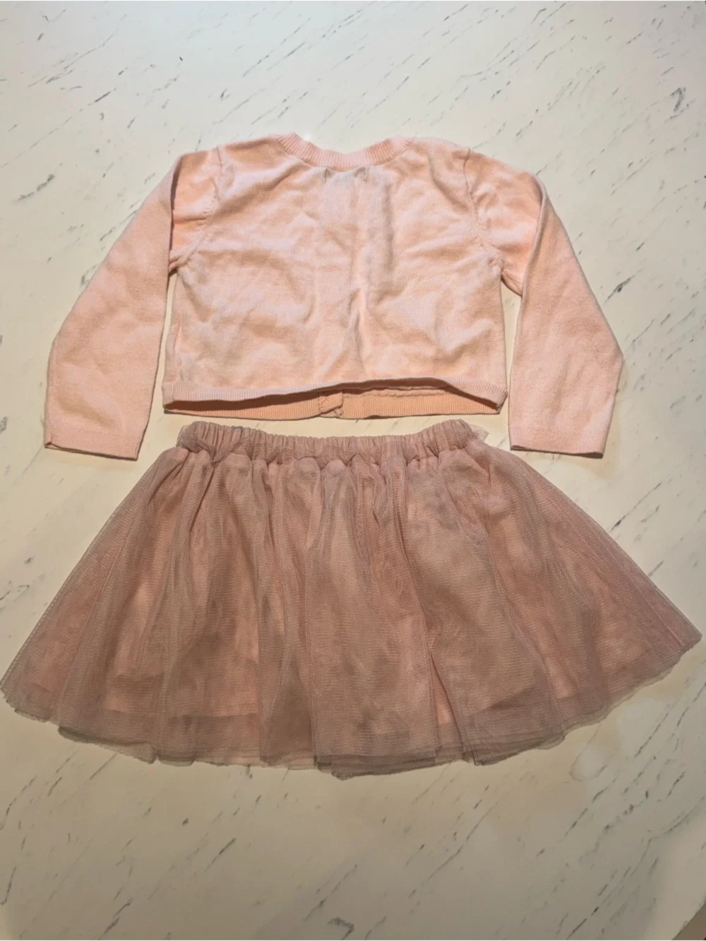 GAP Pink Girls Knit Cardigan and Tulle Skirt Set